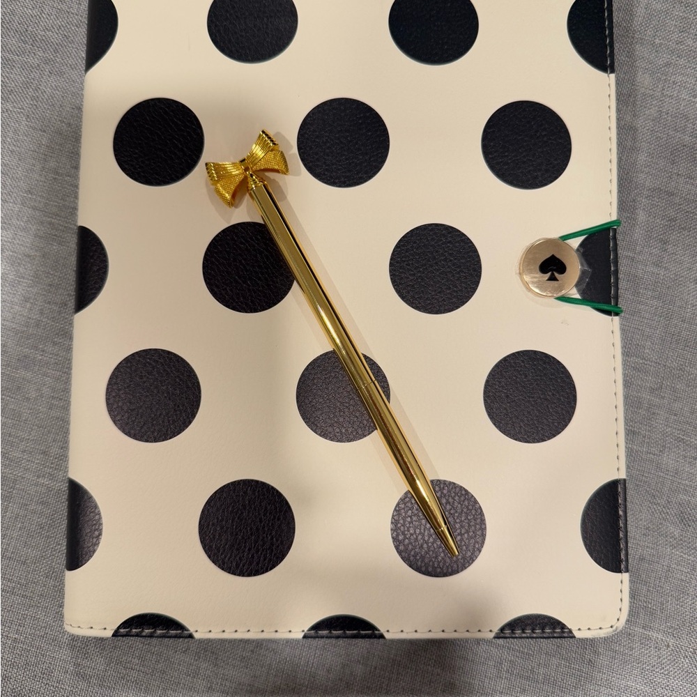 Kate Spade Polka Dot Notebook with Gold Pen